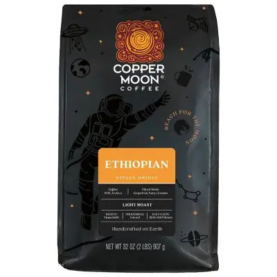 Copper Moon Light Roast Whole Bean Coffee, Ethiopian Blend, 32 oz.