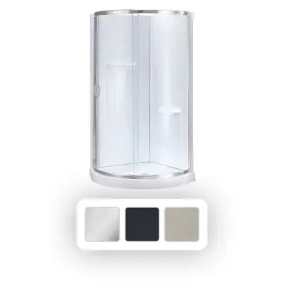 Breeze 32â€ x 32â€ x 77â€ Corner Shower Kit with Clear Glass, Walls, Base and Hardware