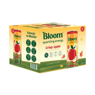 Bloom Sparkling Energy, Crisp Apple, 355 ml, 12er-Pack