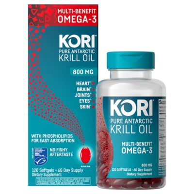 Kori Pure Antarctic Krill Oil Multi-Benefit Omega-3 800 mg. Softgels 120 ct.