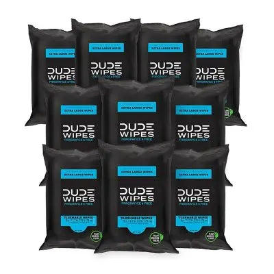 DUDE WIPES XL Travel Flushable Wipes, 10 ct., 180 wipes