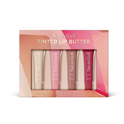 NatureWell Getönte Lippenbutter, 14 g, 4er-Pack