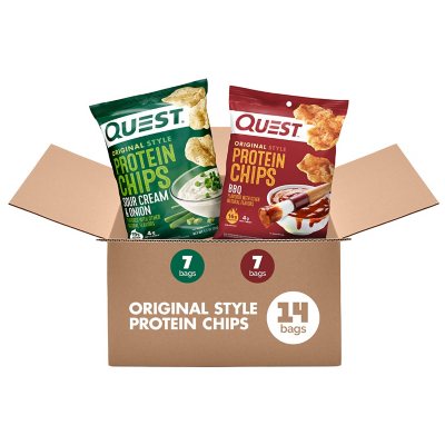 Quest Protein Chips, BBQ and Sour Cream Onion Variety Pack, 1.1 oz., 14 ct.