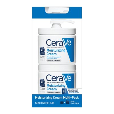 CeraVe Tägliche Feuchtigkeitsspendende Creme Multi-Pack, 473 ml Pumpspender + 340 g Tiegel