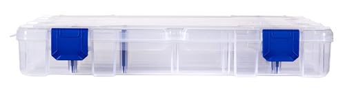 Flambeau Outdoors 4007 Tuff Tainer Fishing Tackle Box with Zerust Anti-Rust Dividers - Includes 12 Dividers, 24 Compartments, Clear Fishing Lure Organizer