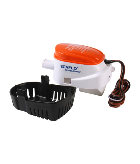 SEAFLO 06 Series Automatic Submersible Bilge Pump - 750GPH, 12V, 3/4" Outlet, 4-Year Warranty! All-in-One Pump and Float Switch, Snap-Off Strainer, Compact for Marine Boat Yacht, CE Rohs Certified