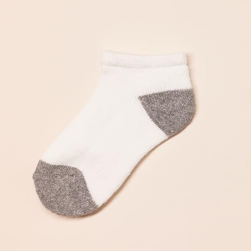 Amazon Essentials Unisex Toddlers' Cotton Low Cut Cushioned Sock, 14 Pairs, White/Grey, 4-5T