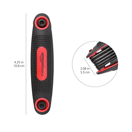 Amazon Basics Folding Hex Key Set, Metric, SAE, and Star Sizes, 3-Pack