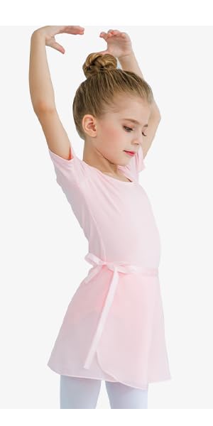 Stelle Ballet Leotards for Girls Toddler Dance Dress Outfit Combo with Skirt and Tights (Toddler/Little Kid/Big Kid)(Ballet Pink (Adjustable Tie), 85)