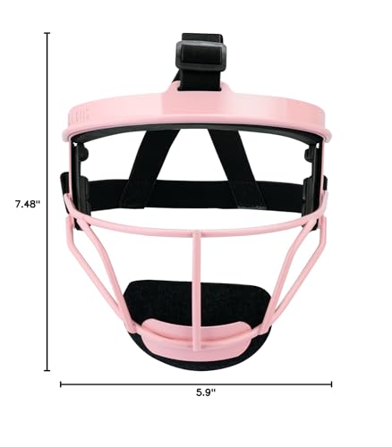 Dinictis Softball Face Mask, Lightweight, Comfortable, with Wide Field Vision, Durable and Safe Face Guards, Premium Protective Softball Fielder's Mask-Pink-Youth(M)