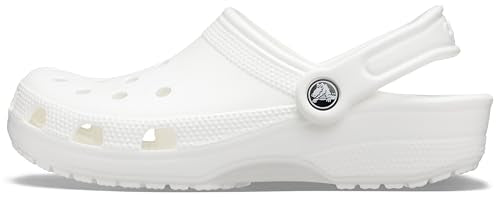 Crocs Unisex-Adult Classic Clogs, White, 9 Men/11 Women