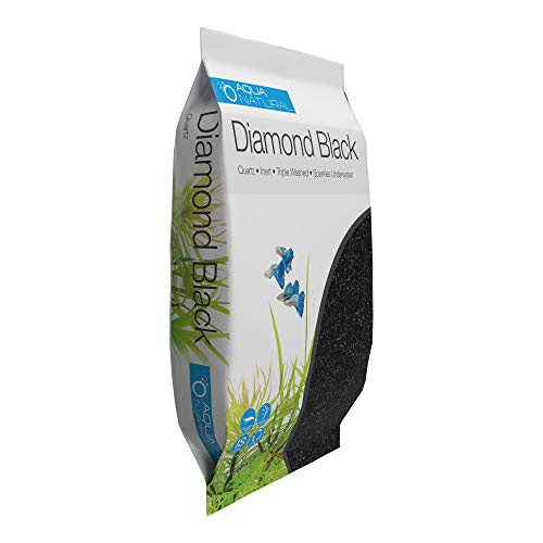Aqua Natural Diamond Black 10lb, Premium Gravel and Substrate for Aquariums, Fish Tanks and terrariums, 1-2mm