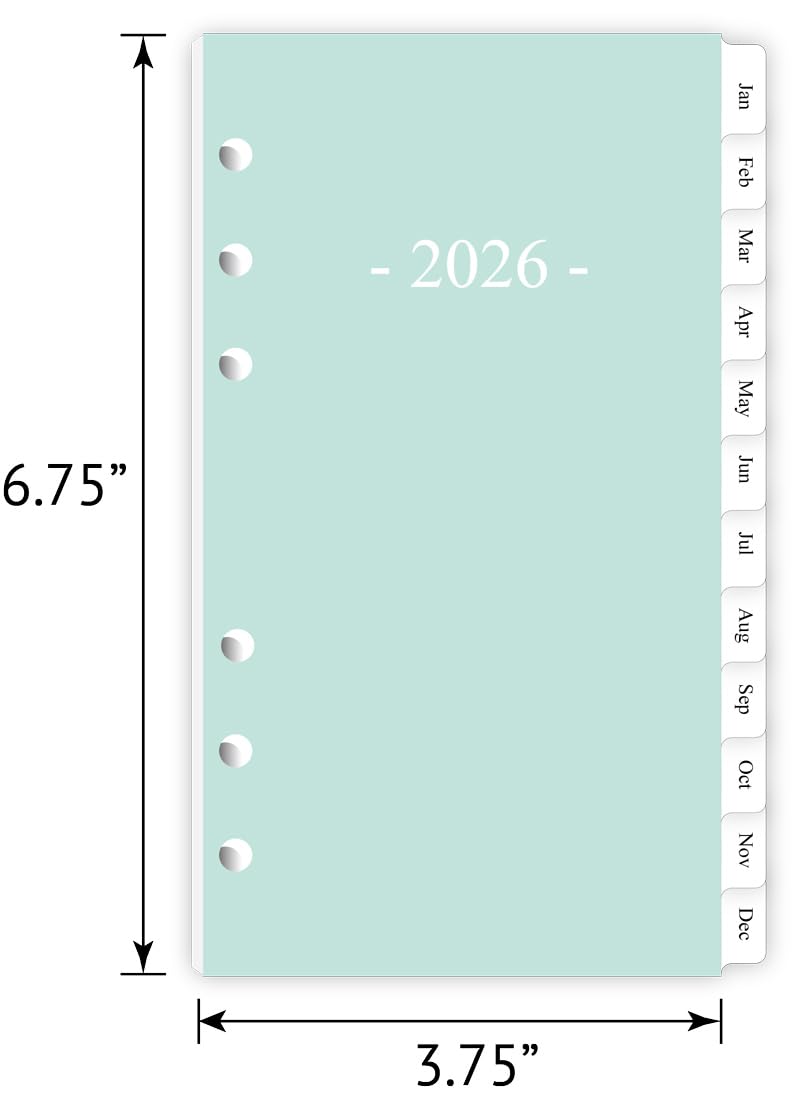 newestor 2026 Weekly & Monthly Planner Refill, 3-3/4" x 6-3/4", Jan 2026 - Dec 2026, Personal/Compact/Size 3