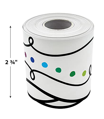 Teacher Created Resources Squiggles and Colorful Dots Die-Cut Rolled Border Trim (TCR8915)