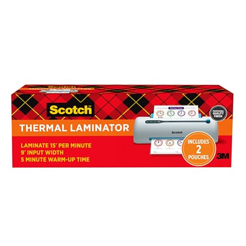 Scotch Brand PRO Thermal Laminator, Never Jam Technology Automatically Prevents Misfed Items, 2 Roller System, 9 inch (TL906)