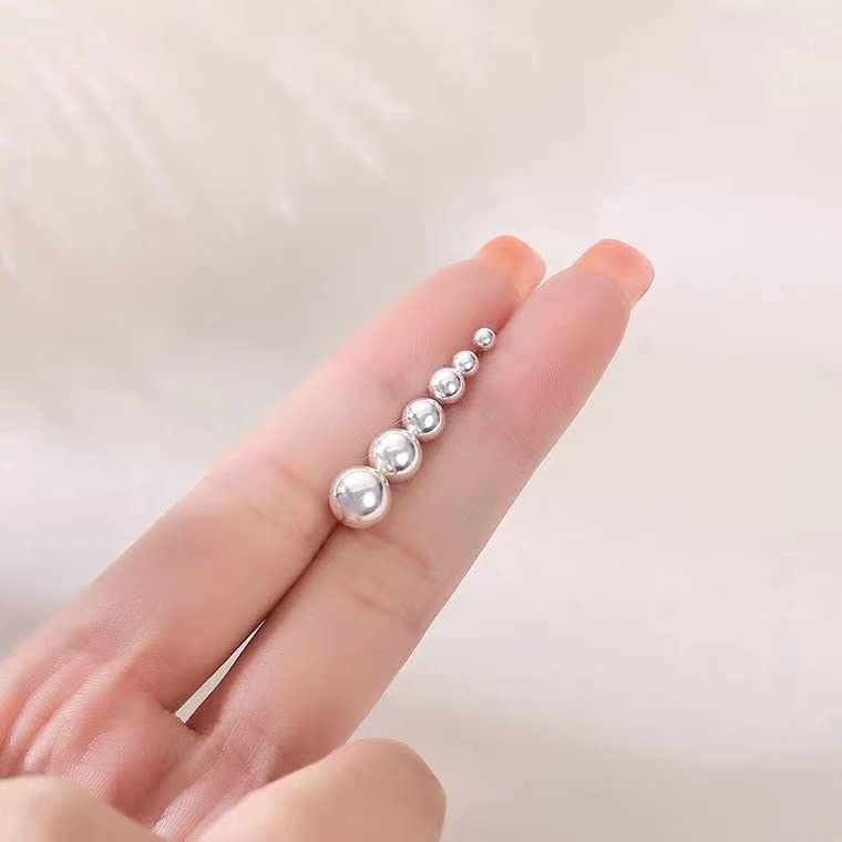 925 Sterling Silver Stud Earrings for Women, Sterling Silver Earrings Tiny Stud Earrings for Multiple Piercings 5 Pairs Different Sizes Silver Stud Earrings Set 2mm 3mm 4mm 5mm 6mm