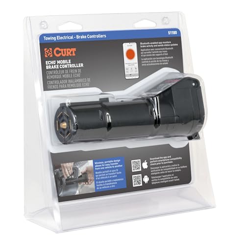 CURT 51180 Echo Mobile Electric Trailer Brake Controller with Bluetooth® Enabled Smartphone Connection, Proportional