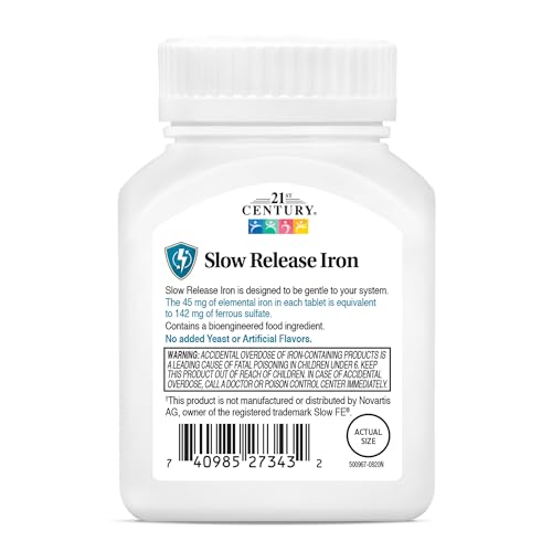 21st Century Slow Release Iron Tablets, 60 Count