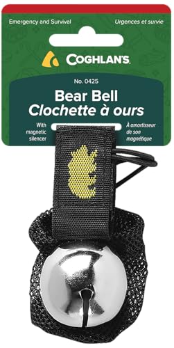 Coghlan's Magnetic Bear Bell with Silencer, Silver - Hiking Safety Gear for Wildlife Alert, Adjustable Strap, Easy Magnetic Silencer, Perfect for Camping, Backpacking, and Outdoor Adventures