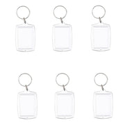 Medsuo 6pcs Double Sided Blank Picture Keychain Personalised Photo Key Fob Holder with Split Ring for Insert 1.7 x 1.1 Photo