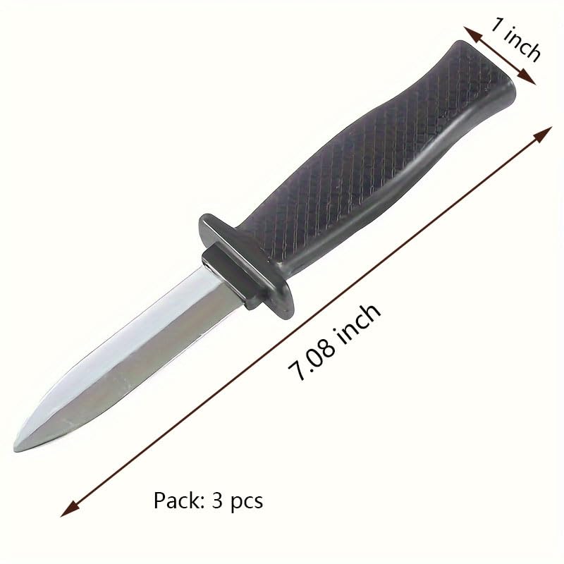 GUDVES Retractable Knife Prop Knife Fake Knife False Trick Gadget Toy Disappearing Dagger Plastic Halloween Fools Day Party Trick Costume Knife (3 PCS A)