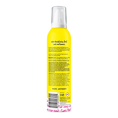 Marc Anthony Curl Enhancing Styling Foam, Extra Hold, Strictly Curls - Vitamin E & Silk Proteins Transforms Frizzy Hair to Full, Shiny, Defined Curls - Sulfate-Free Anti-Frizz Styling Mousse Product