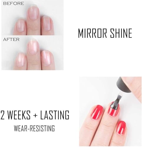 Vishine 15ml No Wipe Top Coat Base Coat Soak off UV LED Drying Long Lasting Shiny Nail Varnish Set