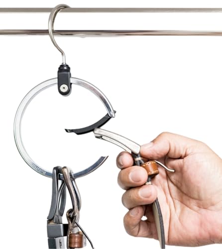 ROLLY HANGER Multipurpose Closet Hangers- Tie and Belt Hanger for Closet- Great Space Saving Belt Organizer for Wardrobe - Ideal for Storing Belts, Ties, Scarfs, Baseball Hats, Purses & More- 1 Pack