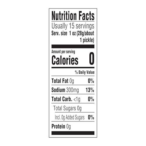 Amazon Saver, Kosher Baby Whole Dill Pickles, 24 Fl Oz (Previously Happy Belly, Packaging May Vary)