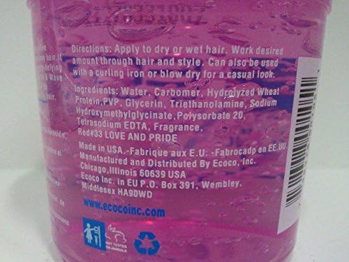 Eco Style Ecoco Hair Gel - Curl And Wave - Anti-Itch, Alcohol-Free Formula - Perfect Hold For Angled Or Tapered Sides - Ideal For Wavy Hair - No Flakes - Not Animal Tested - Moisturizes - 8 Oz