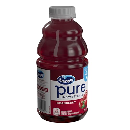 Ocean Spray® Pure Unsweetened Cranberry, 100% Cranberry Juice From Concentrate, 32 Fl Oz Bottle (Pack of 1)