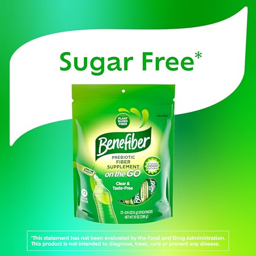 Benefiber On the Go Prebiotic Fiber Supplement Powder for Digestive Health, Daily Fiber, Unflavored - 28 Sticks (3.92 Ounces)