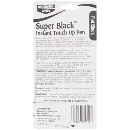 Birchwood Casey Long-Lasting Fast-Drying Super Black Touch-Up Pen for Deep Scratches and Worn Areas, FLAT BLACK, 0.33 OUNCE
