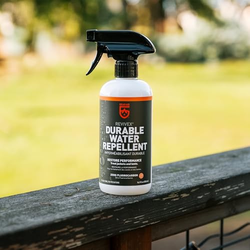 GEAR AID Revivex Durable Water Repellent (DWR) Spray for Waterproofing, Restoring Performance on Nylon Jackets, Gore-TEX, Paddle and Camping Gear, Non-aerosol 16.9 oz