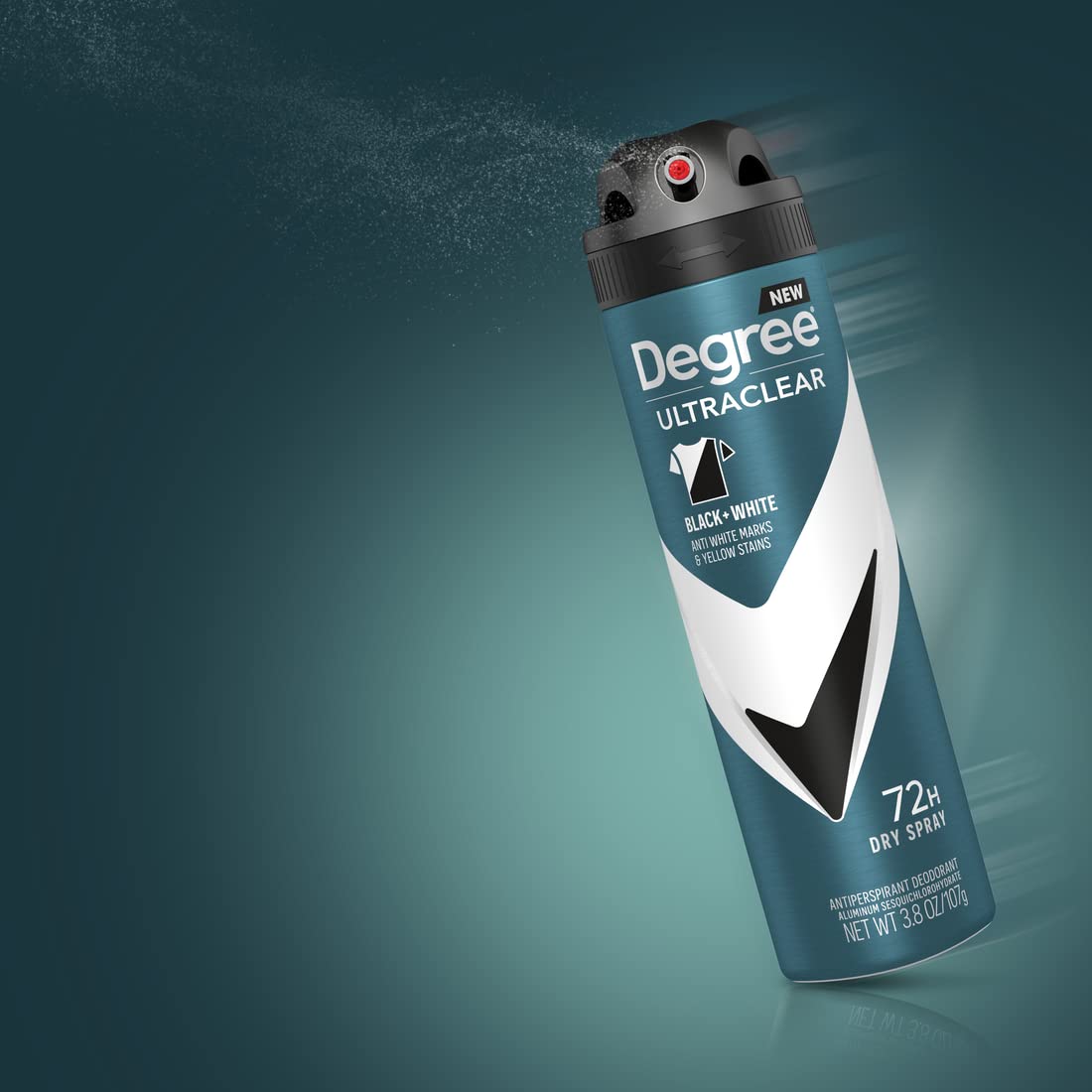 Degree Men Antiperspirant Deodorant Dry Spray Black + White Protects from Deodorant Stains Antiperspirant for Men with MotionSense Technology, 3.8 Ounce (Pack of 3)