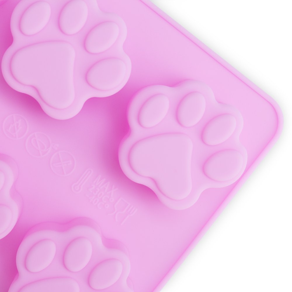 homEdge Puppy Dog Paw and Bone Silicone Molds, Non-Stick Food Grade Silicone Molds for Chocolate, Candy, Jelly, Ice Cube, Dog Treats (Puppy Paw Bone Set of 4PCS)