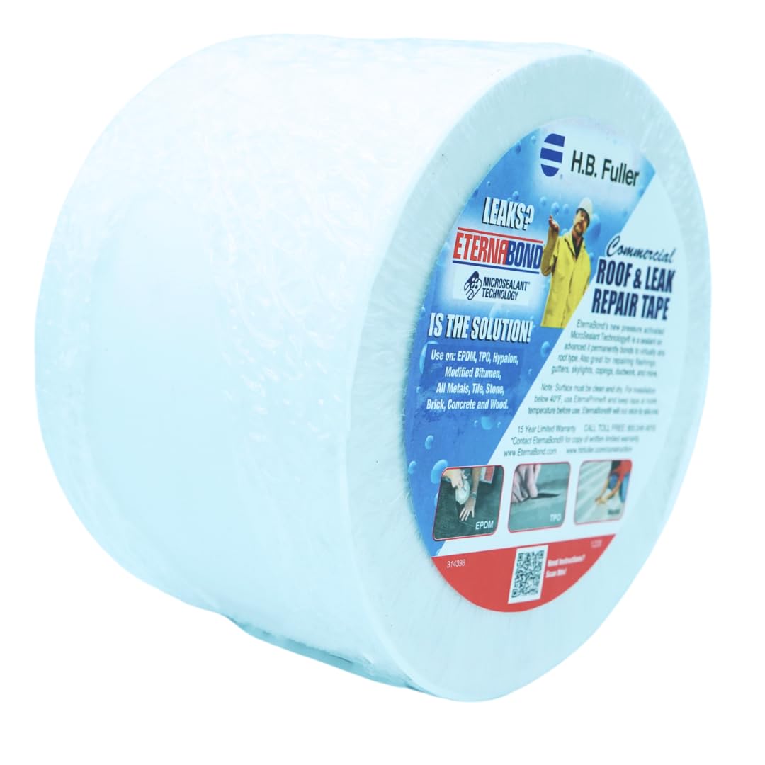 EternaBond RoofSeal White 4" x50' MicroSealant UV Stable RV Roof Seal Repair Tape | 35 mil Total Thickness - EB-RW040-50R - One-Step Durable, Waterproof and Airtight Sealant