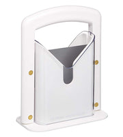 Hoan The Original Bagel Guillotine Slicer, Manual Precision Cutter with Safety Shield, Cleanly Slices Bagels and More, White, 9.25 Inch Kitchen Tool