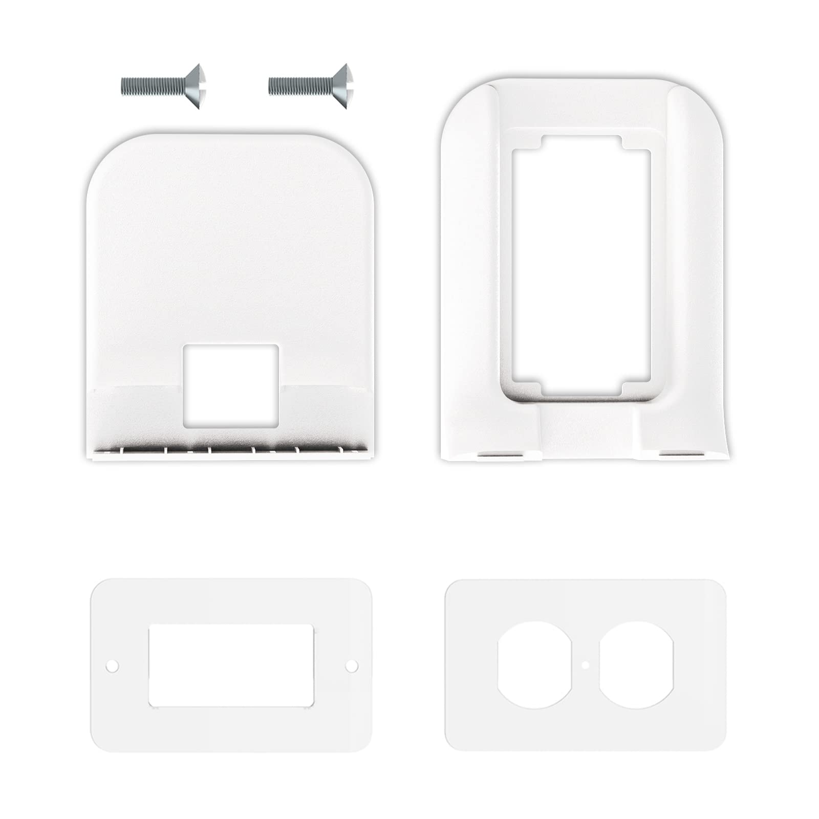 WALI Outlet Shelf Wall Holder, Bathroom Shelf up to 10lbs Standard Vertical Duplex Wall Organizer for Smart Home Decor Space Saving Power Tools, Toothbrush (OLS001-W), 1 Pack, White