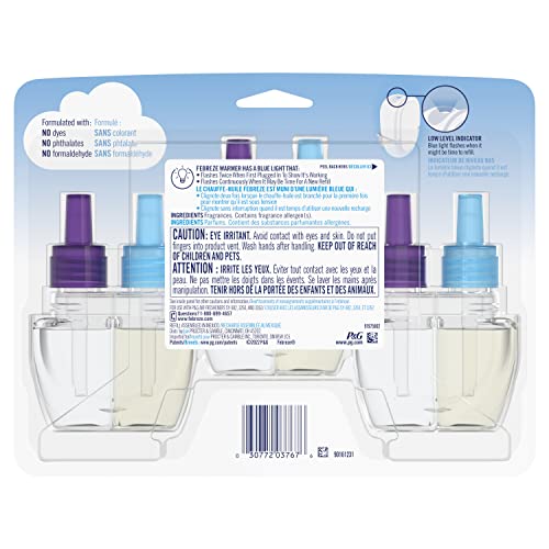 Febreze Plug In Air Freshener, Odor-Fighting Scented Oil Refill, Gain Moonlight Breeze, 3 Refills