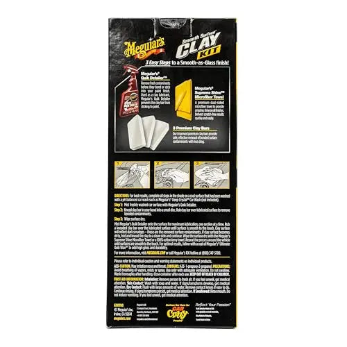 Meguiar's G191700 Smooth Surface Clay Kit, Safe and Easy Car Claying for Smooth as Glass Finish