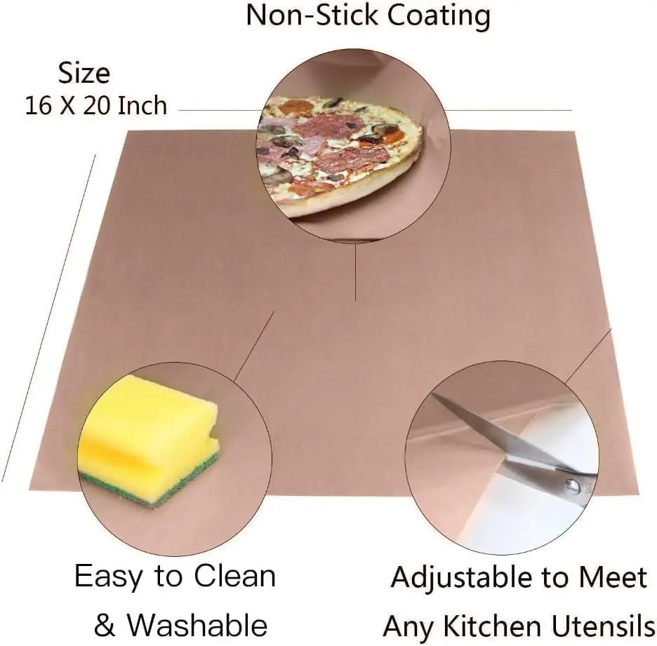 3 Pack PTFE Teflon Sheet for Heat Press Transfer Sheet Non Stick 16 x 20" Heat Transfer Paper Reusable Heat Resistant Craft Mat