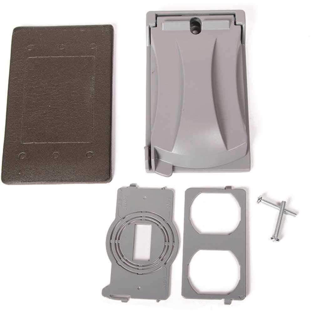Hubbell Bell MX1050S Single-Gang Weatherproof Heavy Duty Universal Flip Cover, 2.87"W x 4.84"H, Gray Finish