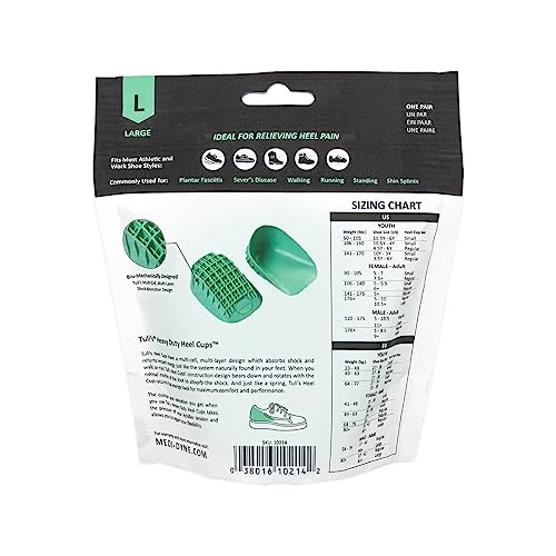 Tuli's Heavy Duty Heel Cups, Cushion Insert for Shock Absorption, Plantar Fasciitis, Sever’s Disease and Heel Pain, Made in the USA, Regular, 1 Pair