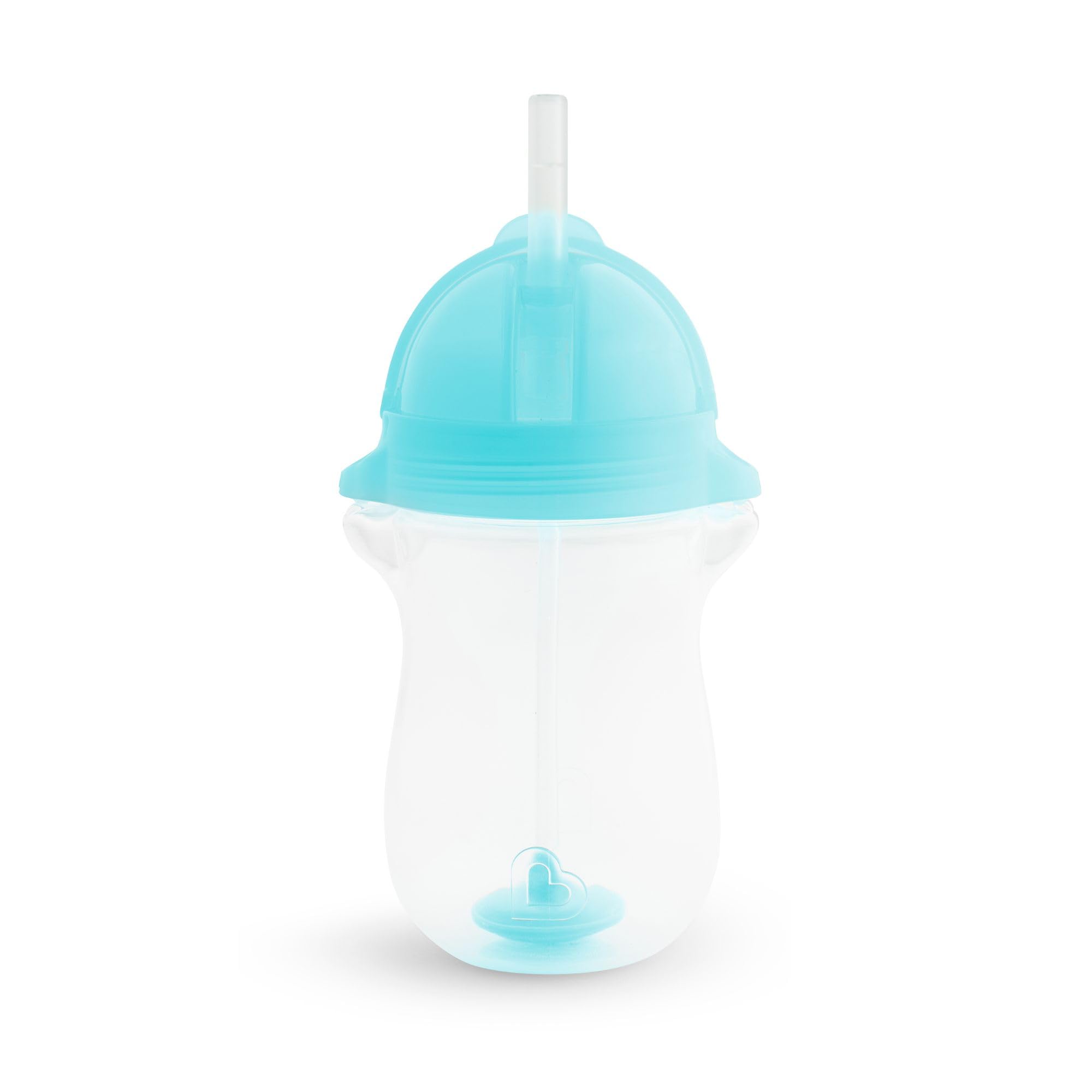 Munchkin Any Angle Weighted Toddler Straw Cups with Click Lock Lid, 10 Ounce, 2 Pack, Blue/Green