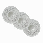 Hairstopper Drain Cover Hair Catcher for Shower and Bathtub, Protects Against Clogs Without Blocking Water Flow, White, 3 Pack