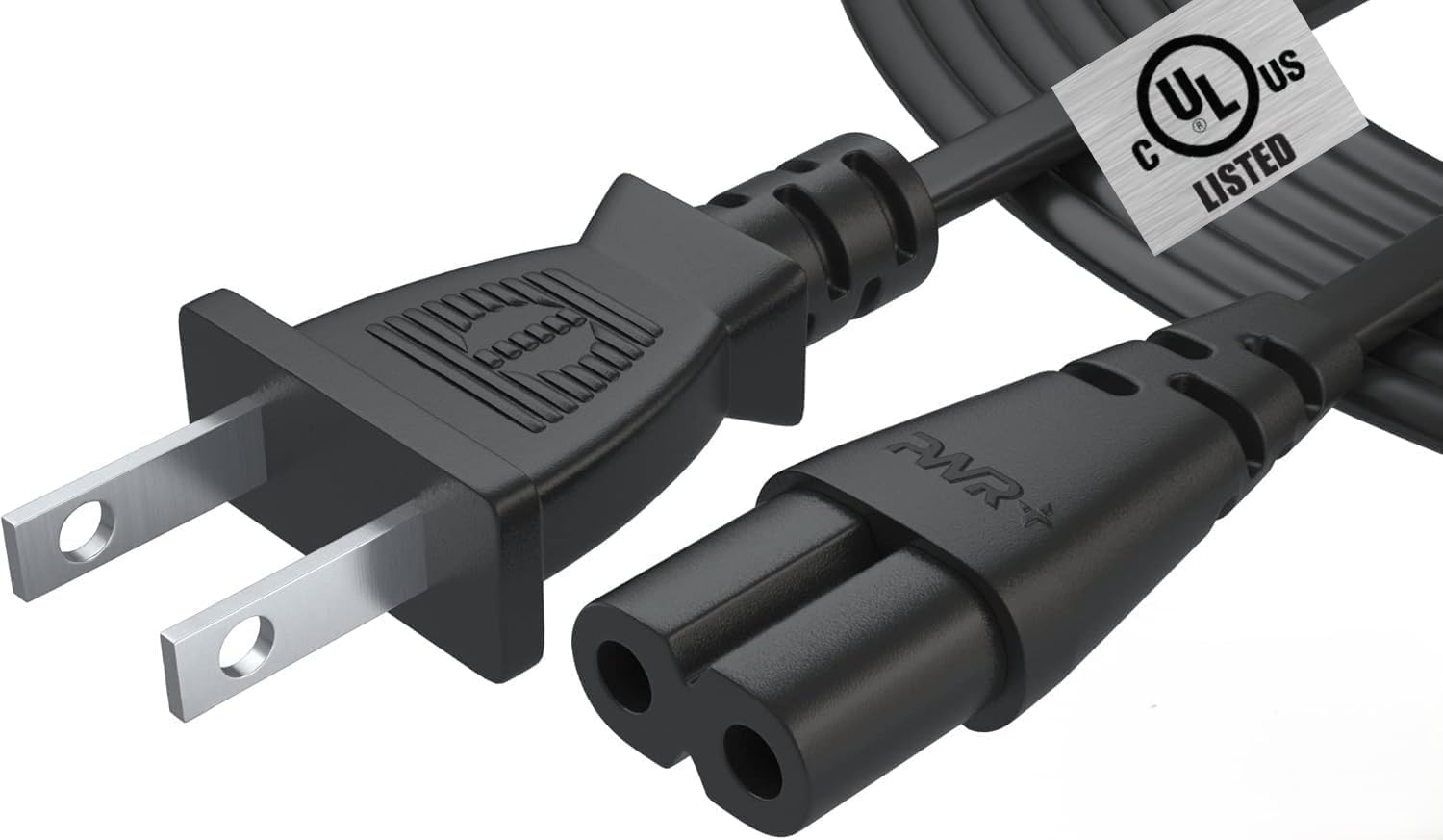 Tv Power Cord 12Ft Cable for Samsung LG TCL Sony: Apple Tv Insignia Sharp Toshiba JVC Hisense 4k 8k UHD Crystal Tizen Smart Roku Google Quantum Panasonic HDR LED QLED 2 Prong UL Listed