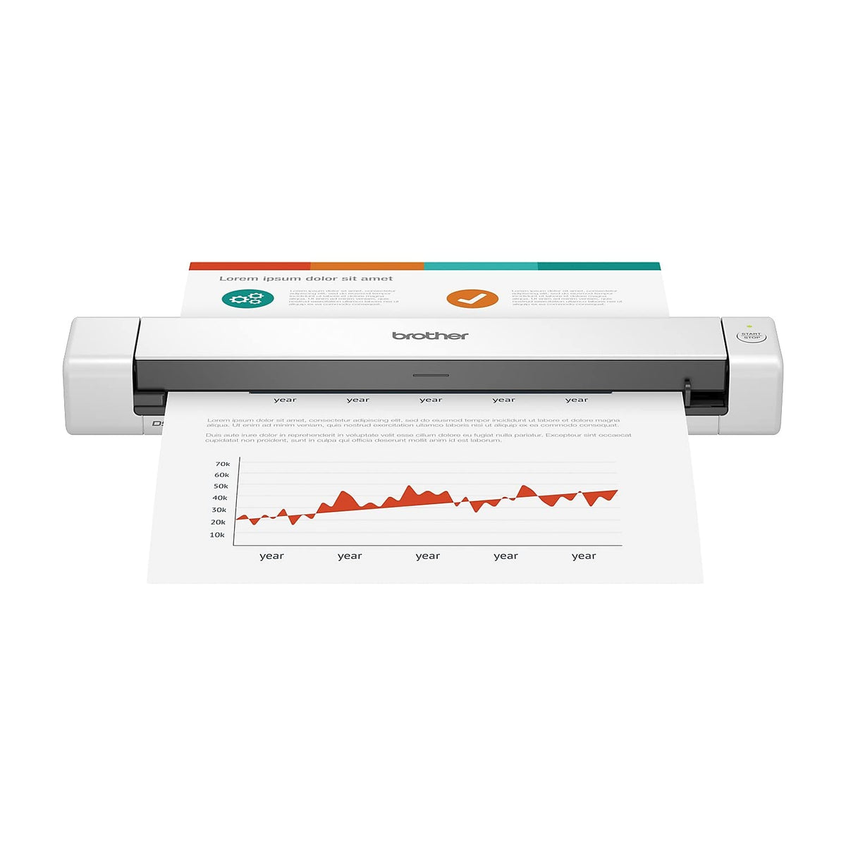 Brother DS-640 Kompakter mobiler Dokumentenscanner, (Modell: DS640) 3,8 x 5,1 x 30,2 cm