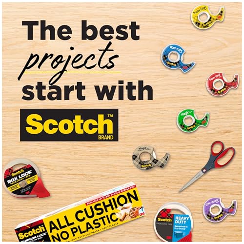Scotch Double Sided Tape, Back to School Supplies, Essential for Scrapbooking, Card Making and Arts and Crafts Projects for Art Classes, 0.50 in. x 500 in., 6 Tape Rolls with Dispensers