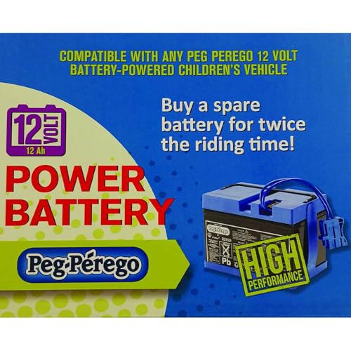 Peg Perego Official 12 Volt Replacement Battery for Ride on Toys. All Season Performance. Works with John Deere, Polaris, and Case IH licensed Peg Perego Ride on Toys